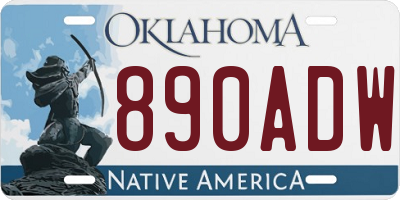 OK license plate 890ADW
