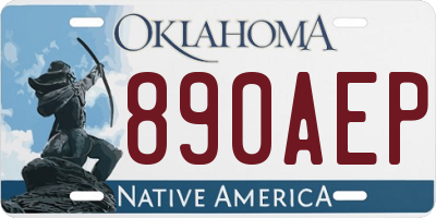 OK license plate 890AEP