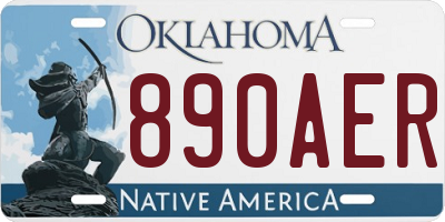 OK license plate 890AER