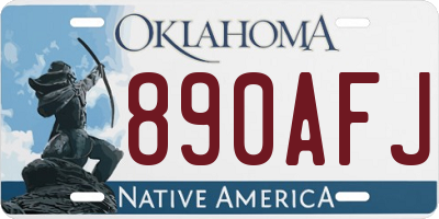 OK license plate 890AFJ