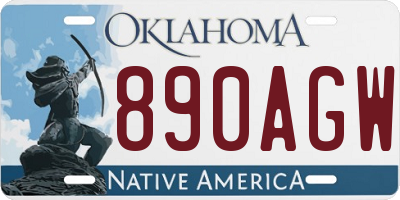 OK license plate 890AGW