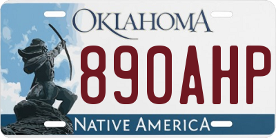 OK license plate 890AHP