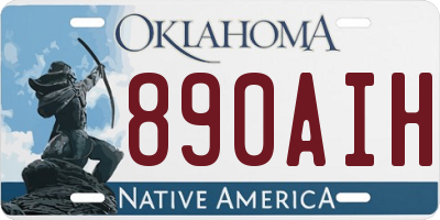 OK license plate 890AIH