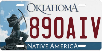 OK license plate 890AIV