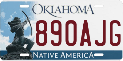 OK license plate 890AJG