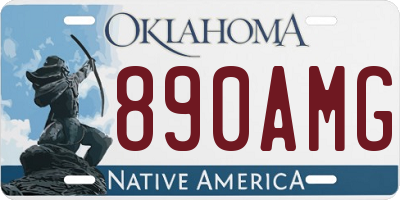 OK license plate 890AMG