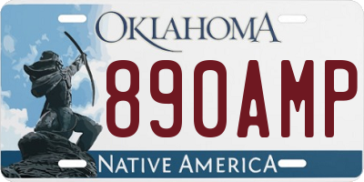 OK license plate 890AMP
