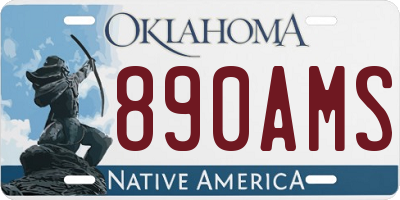 OK license plate 890AMS