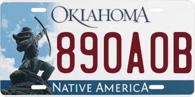OK license plate 890AOB