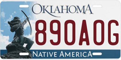 OK license plate 890AOG