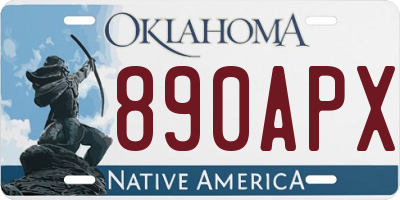 OK license plate 890APX