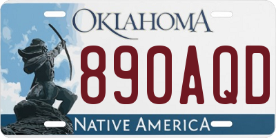 OK license plate 890AQD
