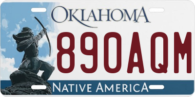 OK license plate 890AQM