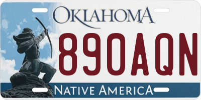 OK license plate 890AQN