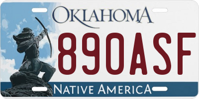 OK license plate 890ASF