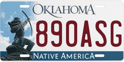 OK license plate 890ASG