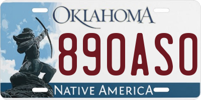 OK license plate 890ASO