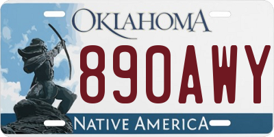 OK license plate 890AWY