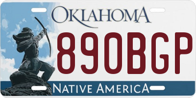OK license plate 890BGP