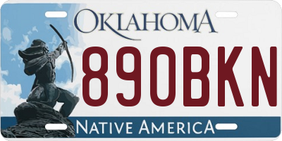 OK license plate 890BKN
