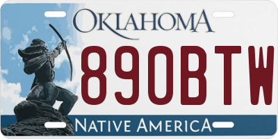 OK license plate 890BTW