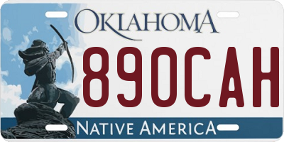 OK license plate 890CAH