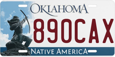 OK license plate 890CAX
