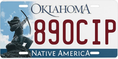 OK license plate 890CIP