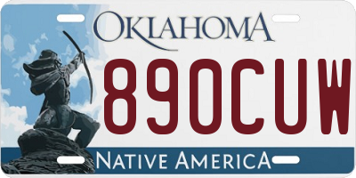 OK license plate 890CUW