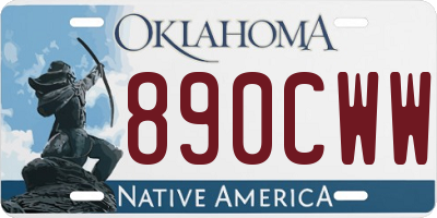 OK license plate 890CWW