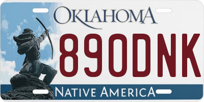 OK license plate 890DNK