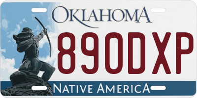 OK license plate 890DXP