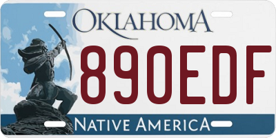 OK license plate 890EDF