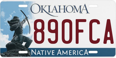 OK license plate 890FCA