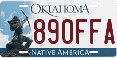 OK license plate 890FFA