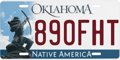 OK license plate 890FHT