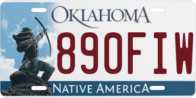 OK license plate 890FIW