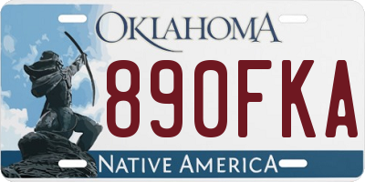 OK license plate 890FKA