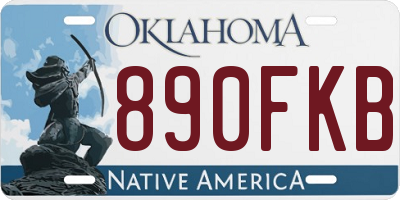 OK license plate 890FKB
