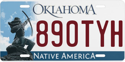 OK license plate 890TYH