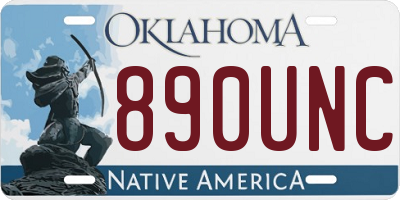 OK license plate 890UNC