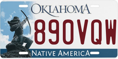 OK license plate 890VQW