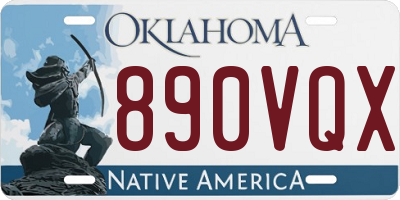 OK license plate 890VQX