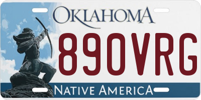 OK license plate 890VRG