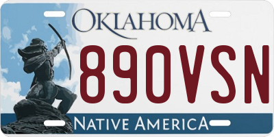 OK license plate 890VSN