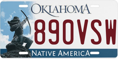 OK license plate 890VSW