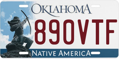 OK license plate 890VTF