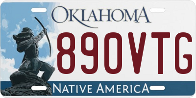 OK license plate 890VTG