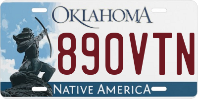OK license plate 890VTN