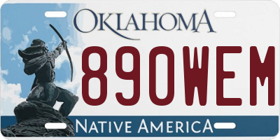 OK license plate 890WEM
